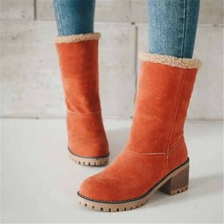 Damen Winterstiefel gefüttert für Herbst in Orange