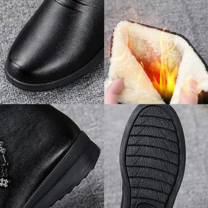 Damen Winterstiefel mit Reißverschluss & Fleecefutter in Schwarz 4