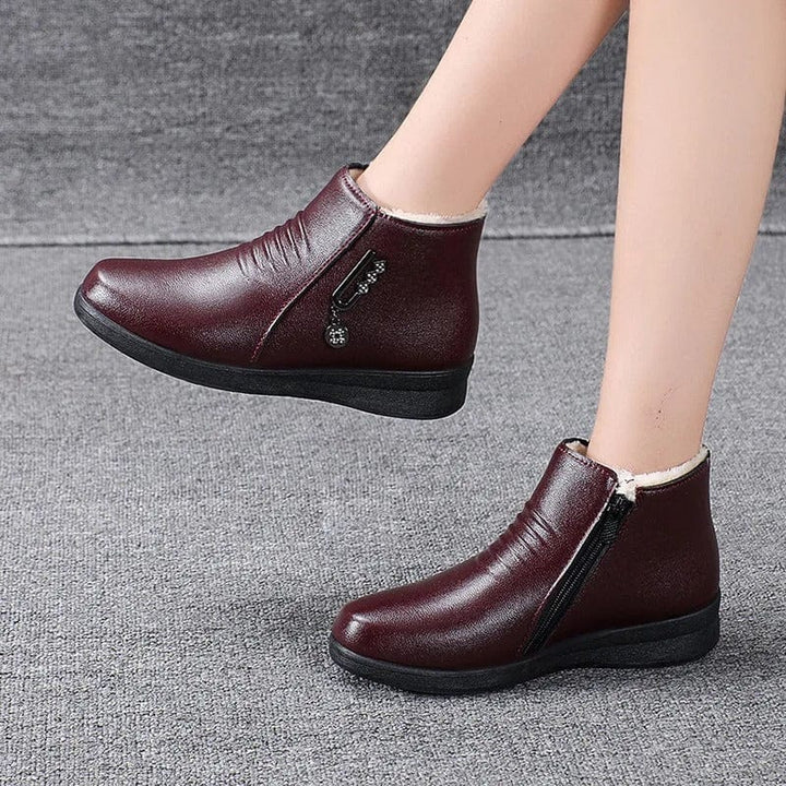 Damen Winterstiefel mit Reißverschluss & Fleecefutter in Schwarz 5