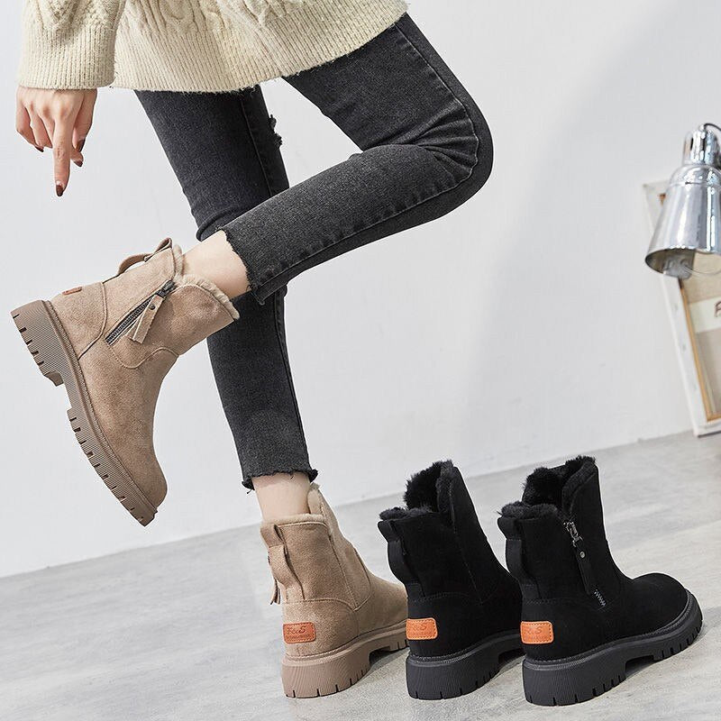 Damen Winterstiefel mit Wärmefutter und Grip-Sohle in Beige 3