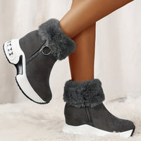 Alina | Damen Winterstiefeletten aus Kunstfell mit Plattformsohle