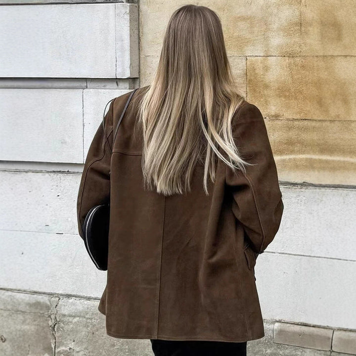 Damen zeitlose Wildlederjacke für jeden Tag (3)