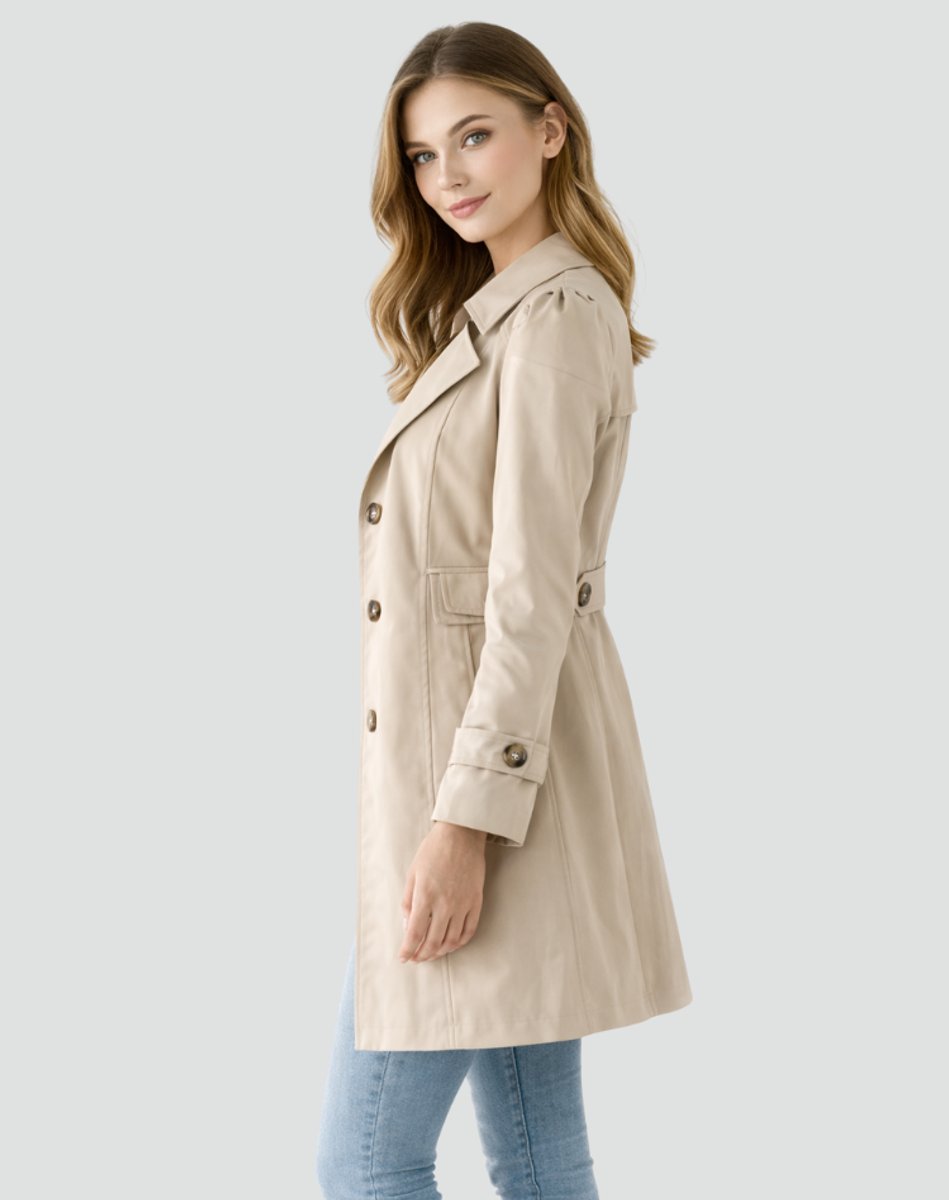 Damen Zeitloser Eleganter Taillierter Trenchcoat (6)