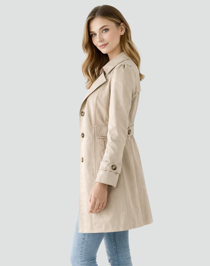Damen Zeitloser Eleganter Taillierter Trenchcoat (6)