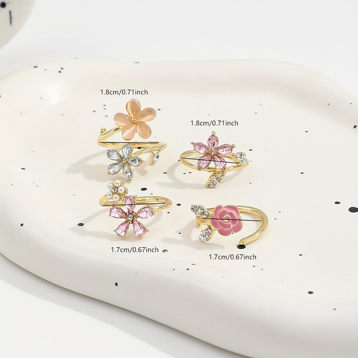 Legierter Strass Perlen Ring Set