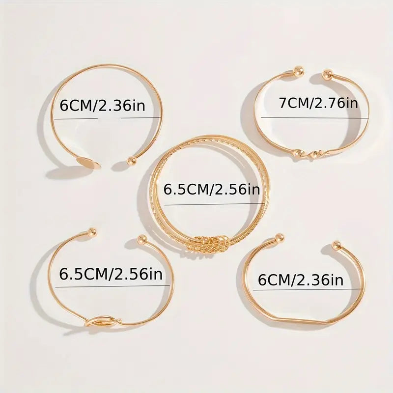 Anspruchsvolles, geknüpftes, elegantes Goldarmband-Set