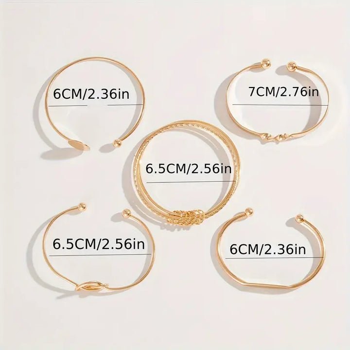 Anspruchsvolles, geknüpftes, elegantes Goldarmband-Set