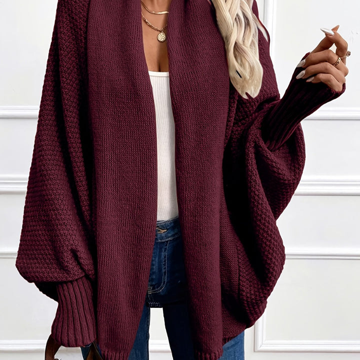 Drapierter Shawl-Collar Cardigan in Bordeaux