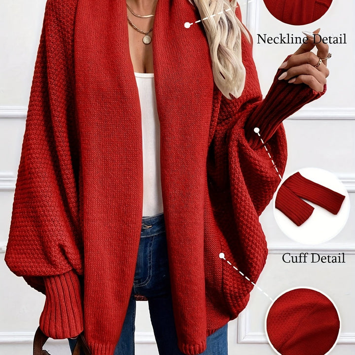 Drapierter Shawl-Collar Cardigan in Brick Red