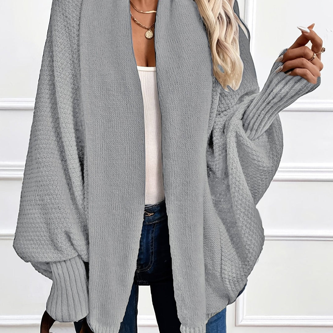 Drapierter Shawl-Collar Cardigan in Hellgrau