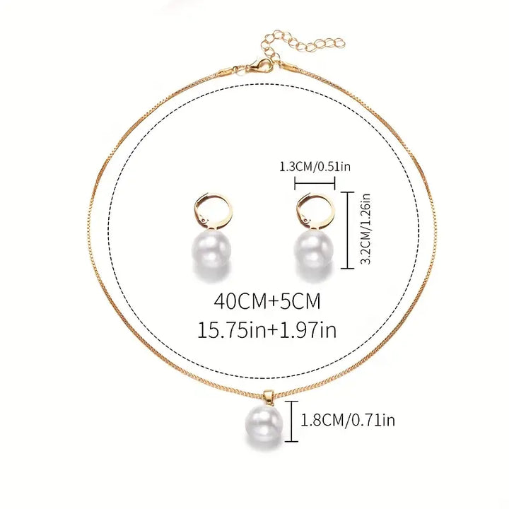 Elegantes goldenes Grace-Perlenschmuckset