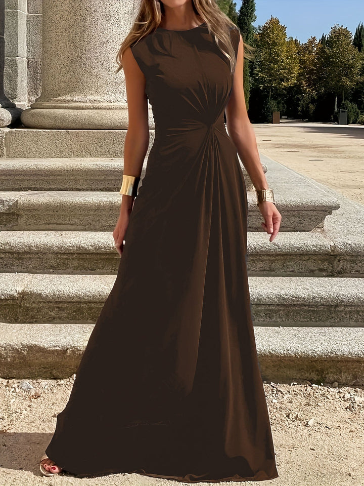 Damen Maxikleid für Hochzeitsgäste im eleganten Stil in Braun 1