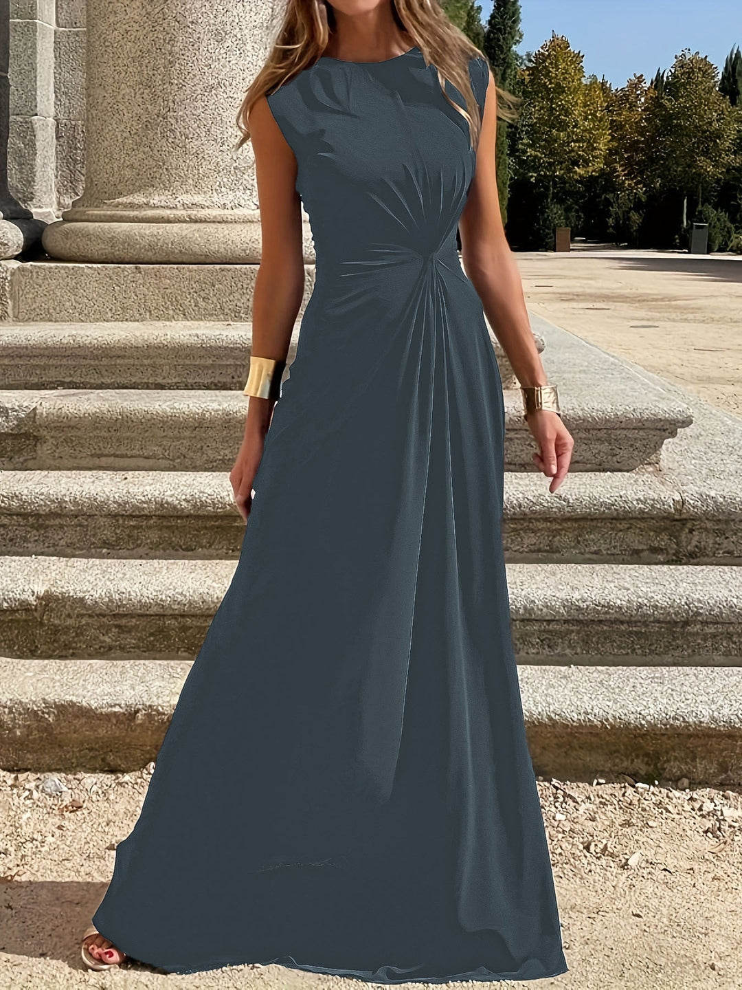 Damen Maxikleid für Hochzeitsgäste im eleganten Stil in Grau