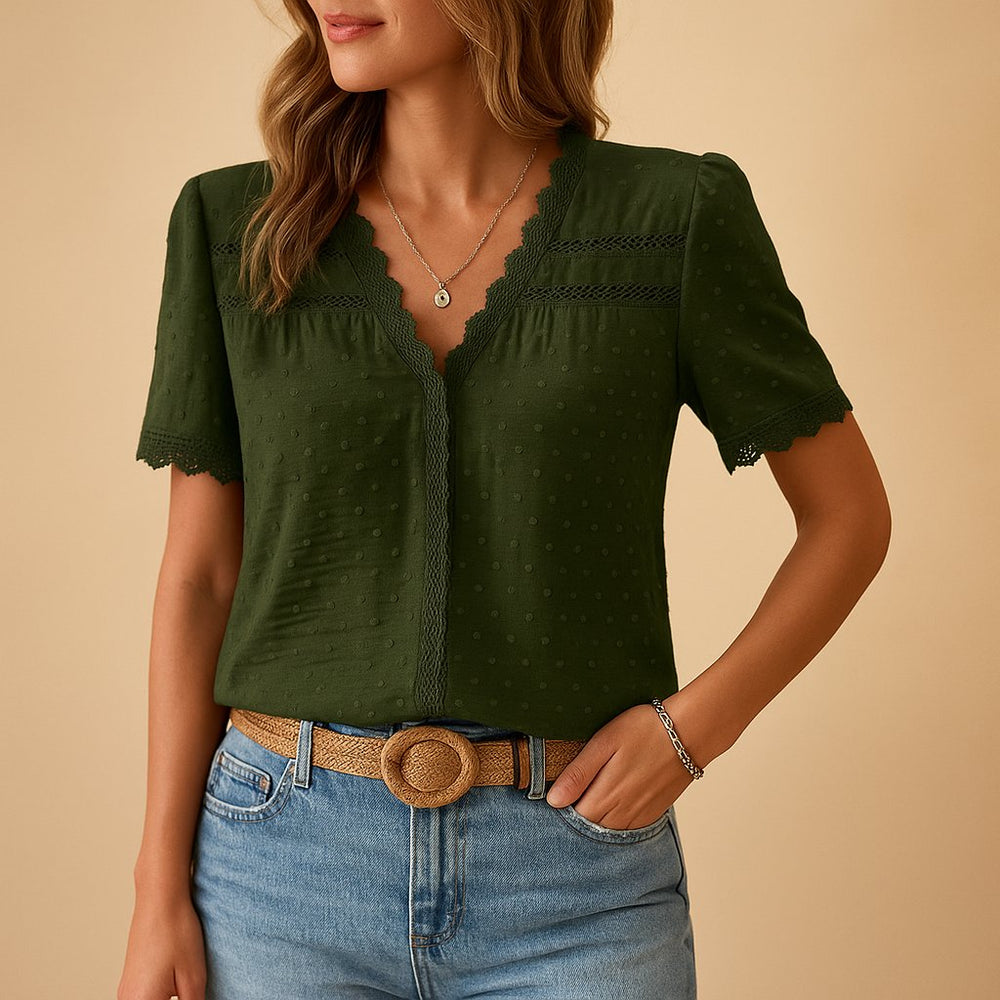 Elegante Alltags-Bluse in Army Green