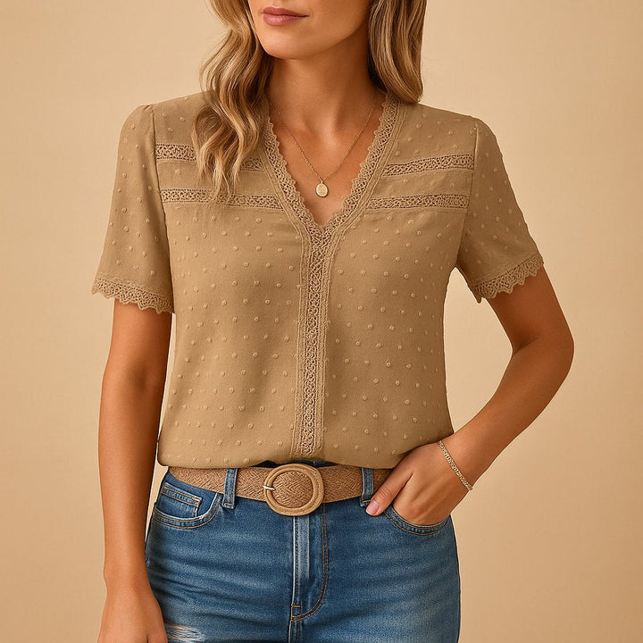 Elegante Alltags-Bluse in Khaki