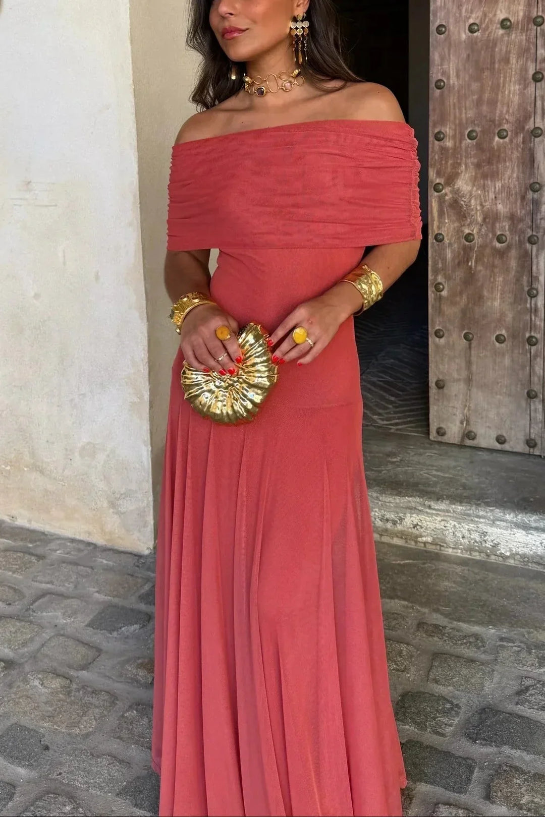 Elegante Bruiloft Gastenjurk Dames met in Rot