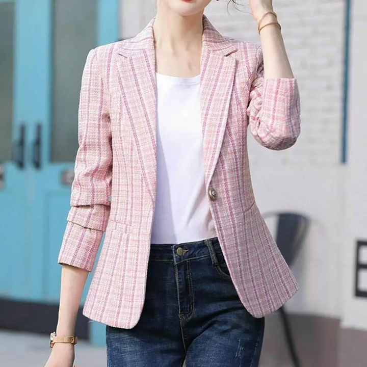Elegante Business Jacke mit schlankem Schnitt in Rosa