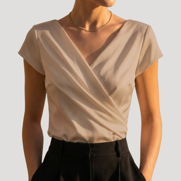 Elegante Damen-Bluse mit Klassischem Stil in Khaki