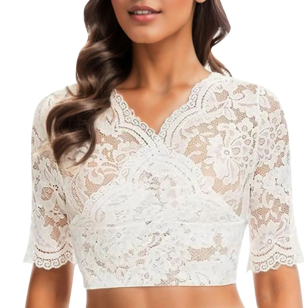 Elegante Damen Dirndlbluse für Oktoberfest (4)