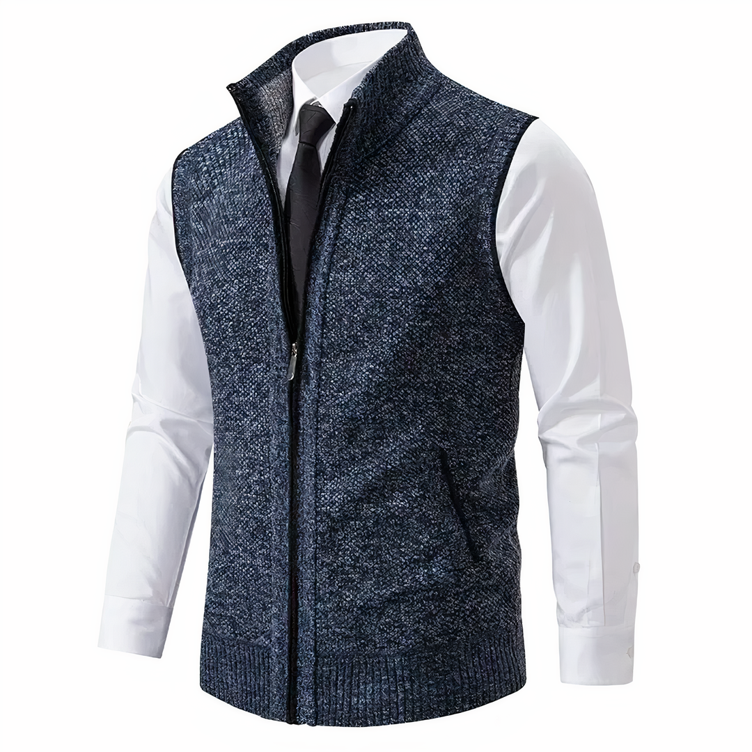 Elegante Damen Fleece-Weste zeitlos und vielseitig in Blau