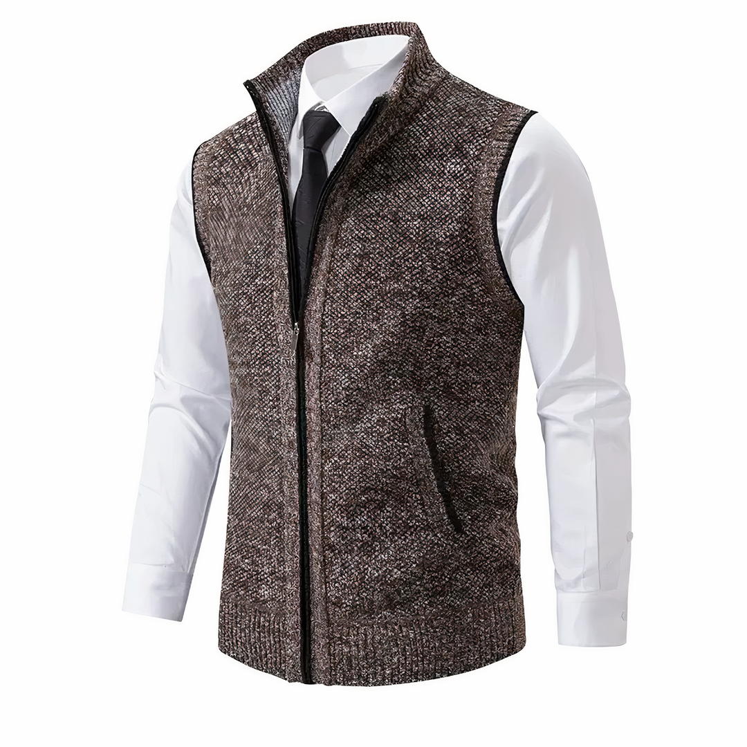 Elegante Damen Fleece-Weste zeitlos und vielseitig in Braun