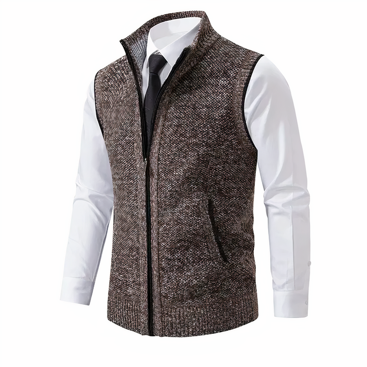 Elegante Damen Fleece-Weste zeitlos und vielseitig in Braun