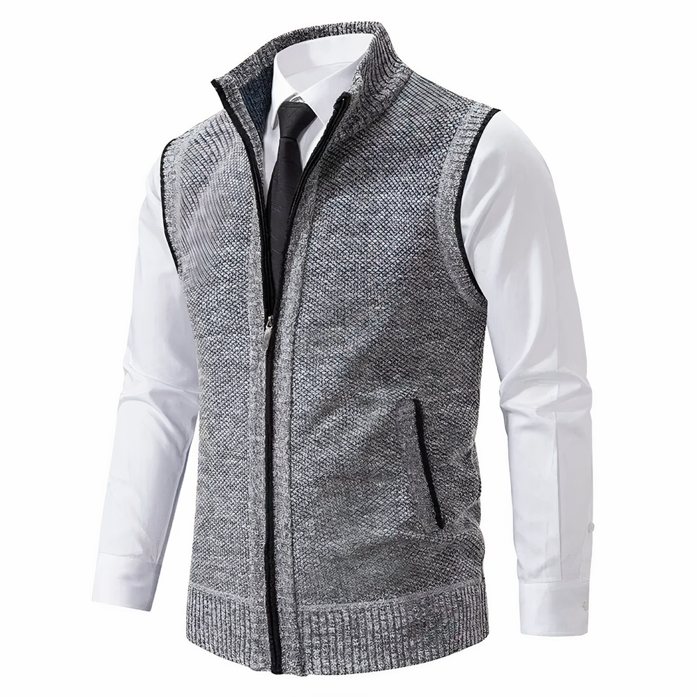 Elegante Damen Fleece-Weste zeitlos und vielseitig in Hellgrau