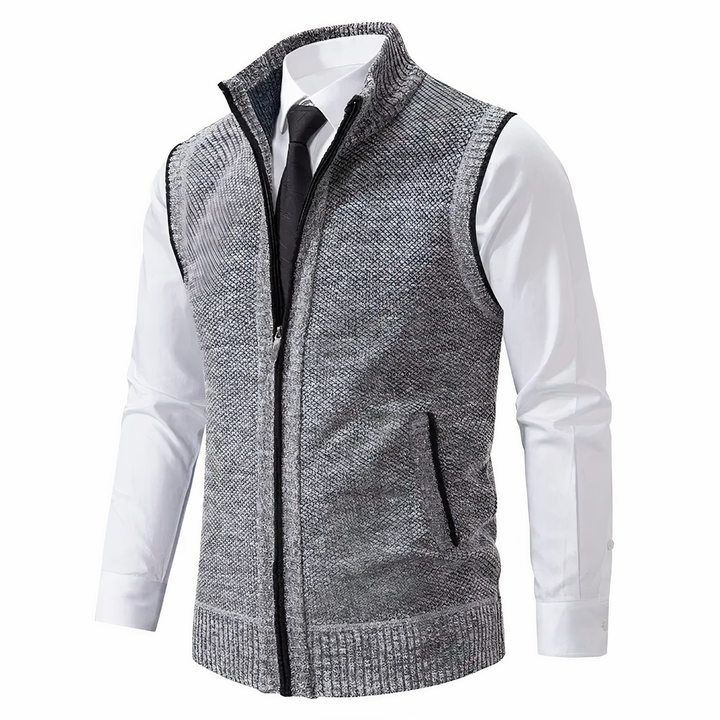 Elegante Damen Fleece-Weste zeitlos und vielseitig in Hellgrau