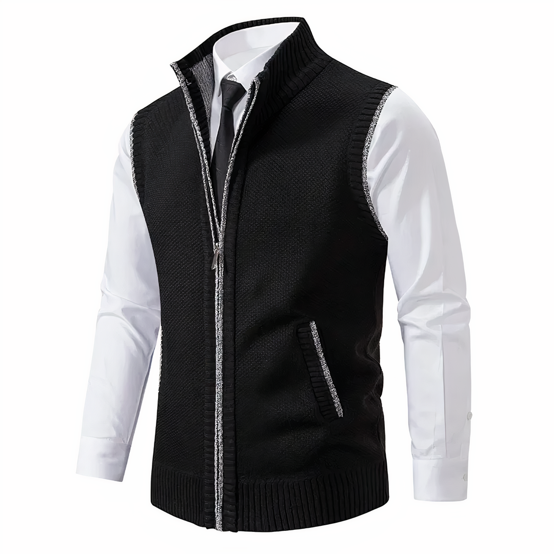 Elegante Damen Fleece-Weste zeitlos und vielseitig in Schwarz