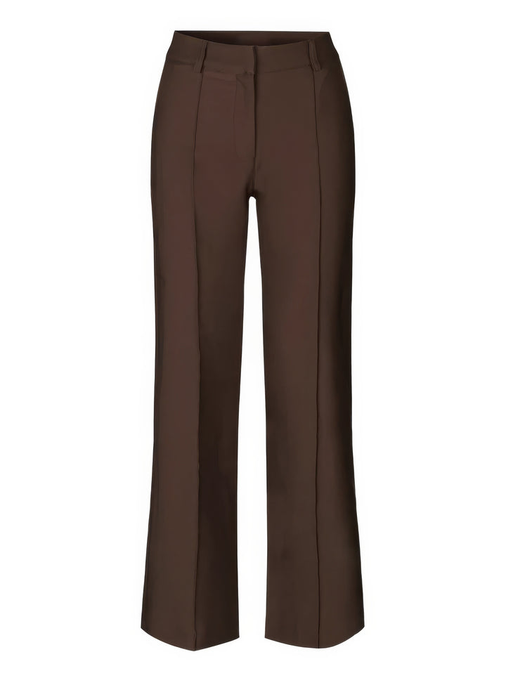 Elegante Damen Hose mit hoher Taille in Braun 3