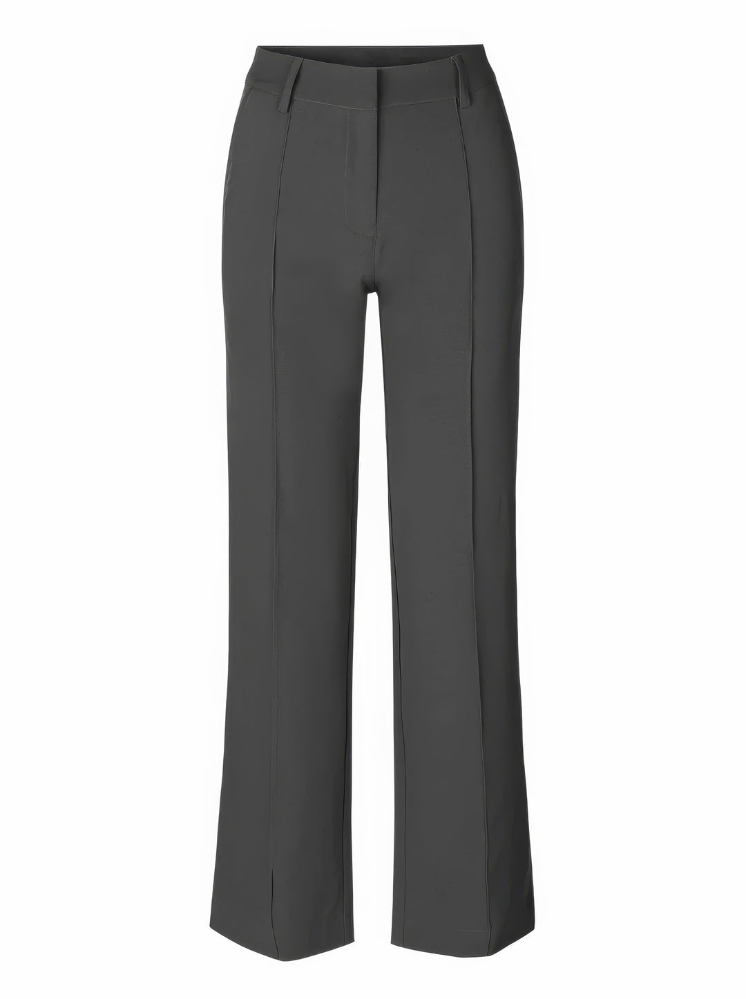 Elegante Damen Hose mit hoher Taille in Grau 3