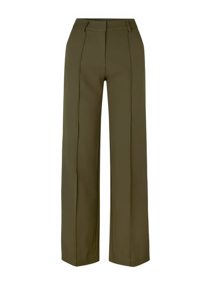 Elegante Damen Hose mit hoher Taille in Grün 3