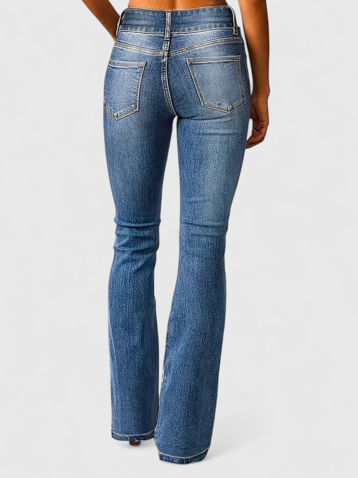 Elegante Damen Jeans mit Schlag für Herbst (4)