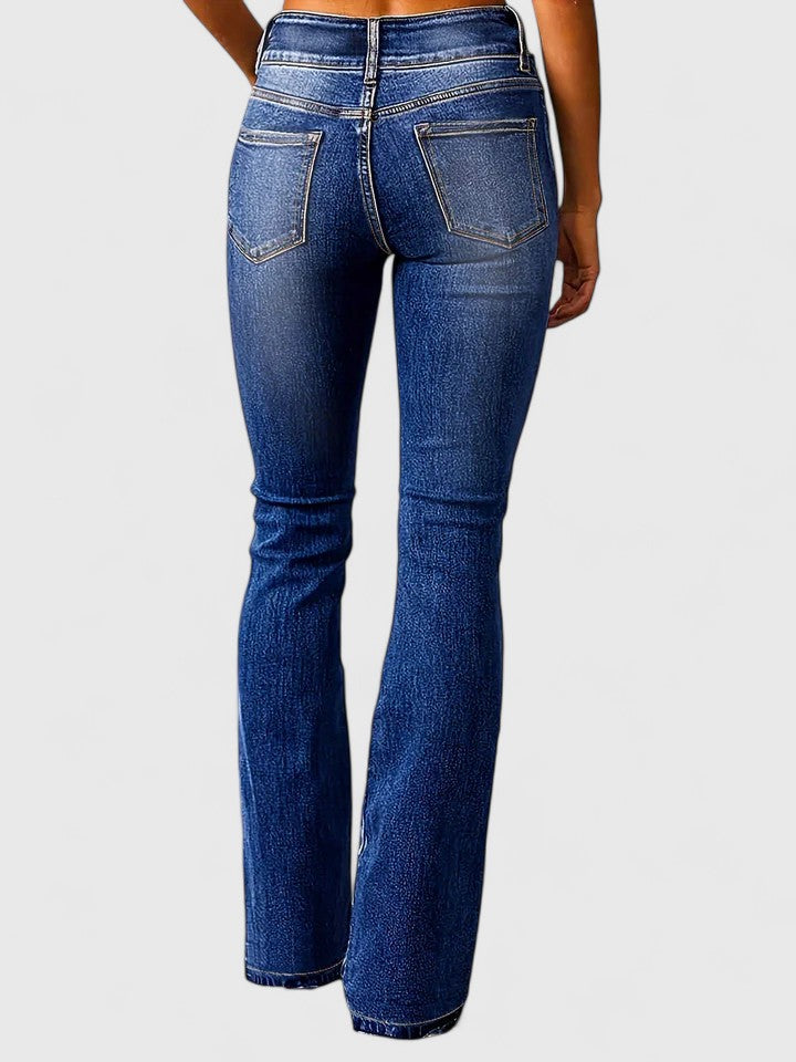 Elegante Damen Jeans mit Schlag für Herbst (5)