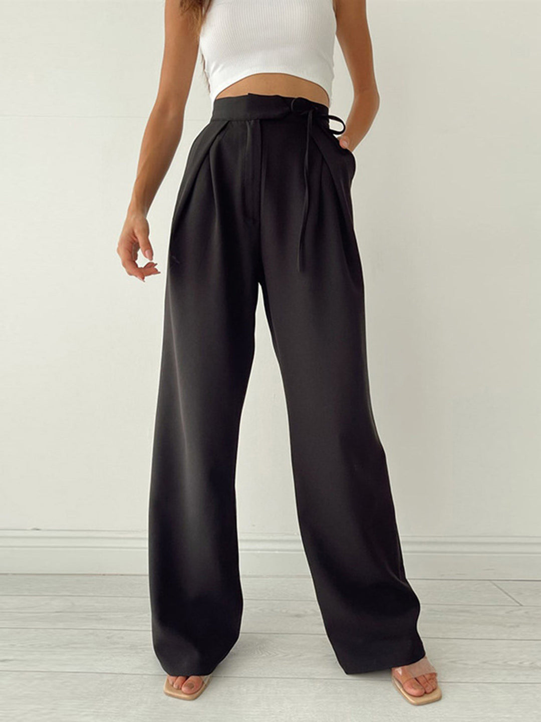 Elegante Damen Jogginghosen im weiten Schnitt in Schwarz
