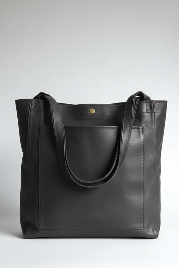 Elegante Damen Laptoptasche mit Doppelgriffen und Fronttasche in Schwarz