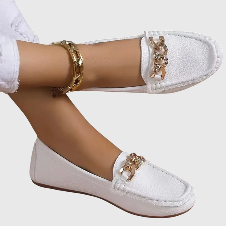 Elegante Damen Loafer mit Kettenverzierung