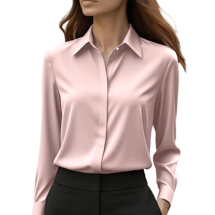 Elegante Damen Seidenbluse klassisch zeitlos in Rosa