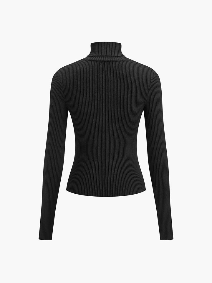 Elegante Damen Strickjacke Rollkragen für Winter (10)