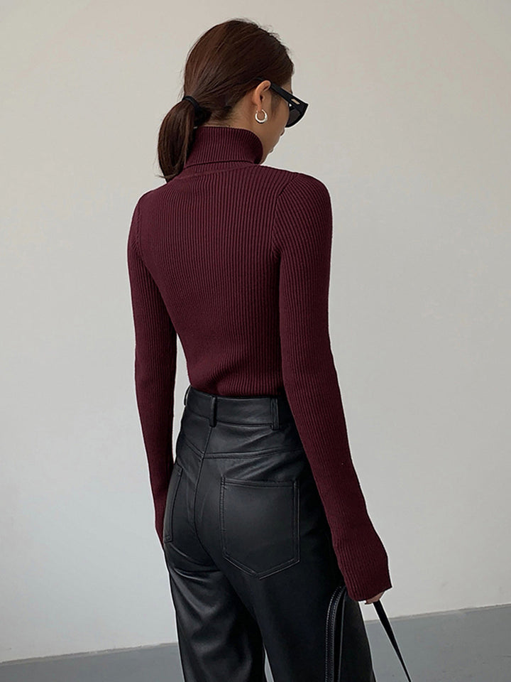 Elegante Damen Strickjacke Rollkragen für Winter (6)
