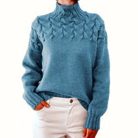 Elisa | Elegante Damen Strickjacke Wolle mit Rollkragen