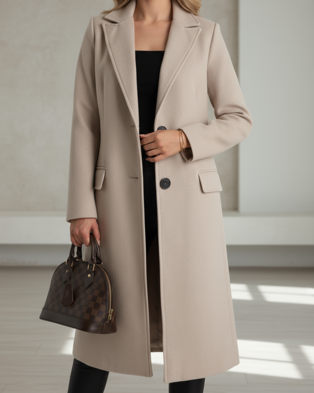 Elegante Damen Übergangsjacke für Herbst in Beige