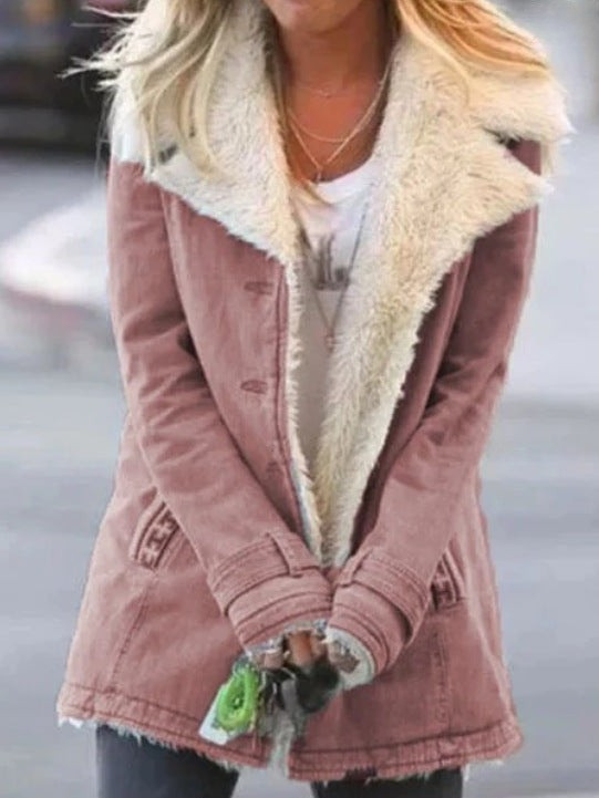 Elegante Damen Winterjacke für Alltag in Tiefes Rosa