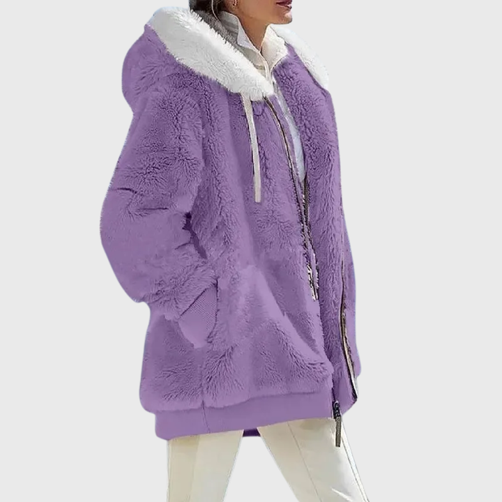 Elegante Damen Winterjacke mit Multicolor-Design in Lila