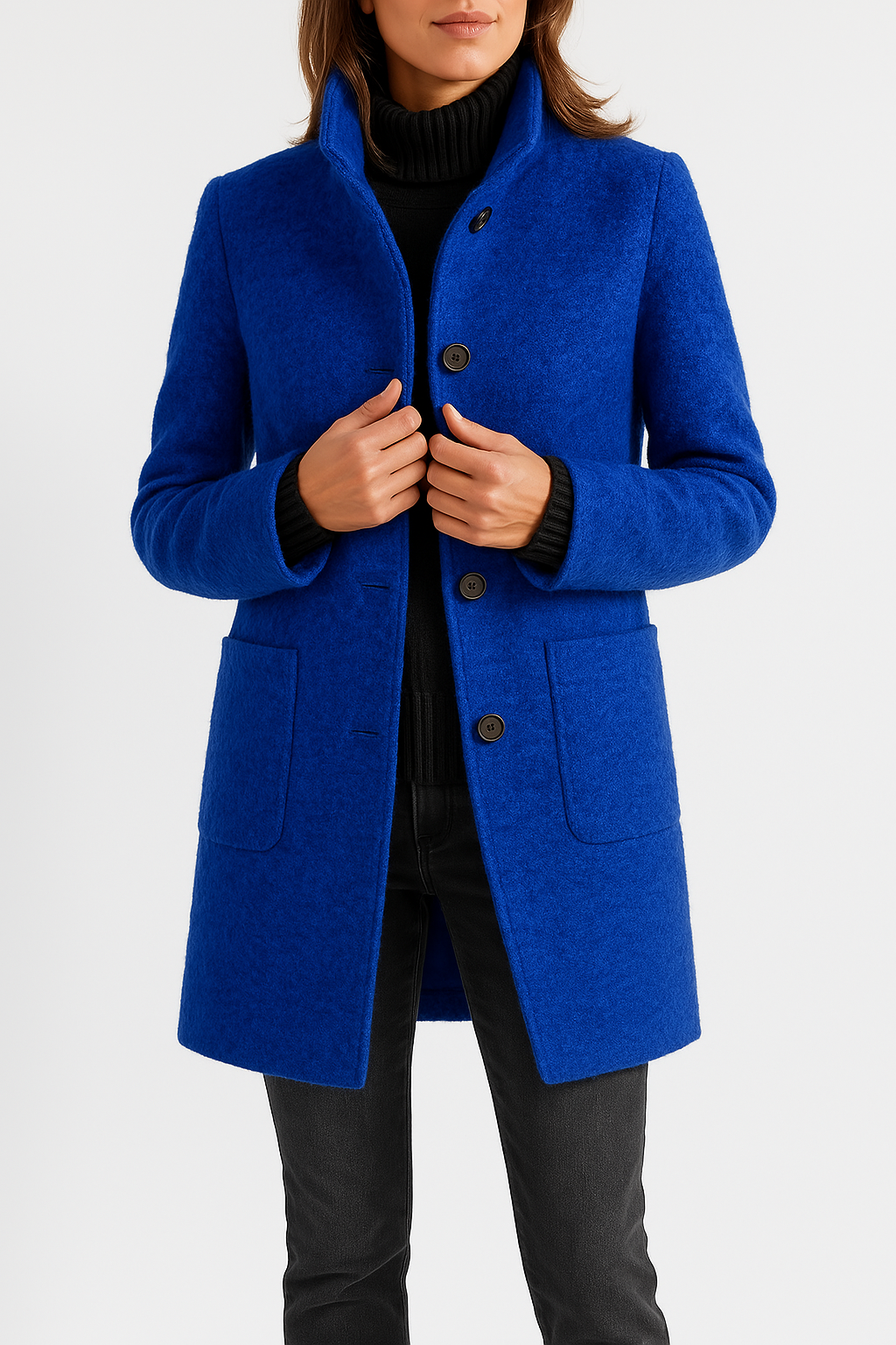 Elegante Damen Woll Jacke für Business in Blau