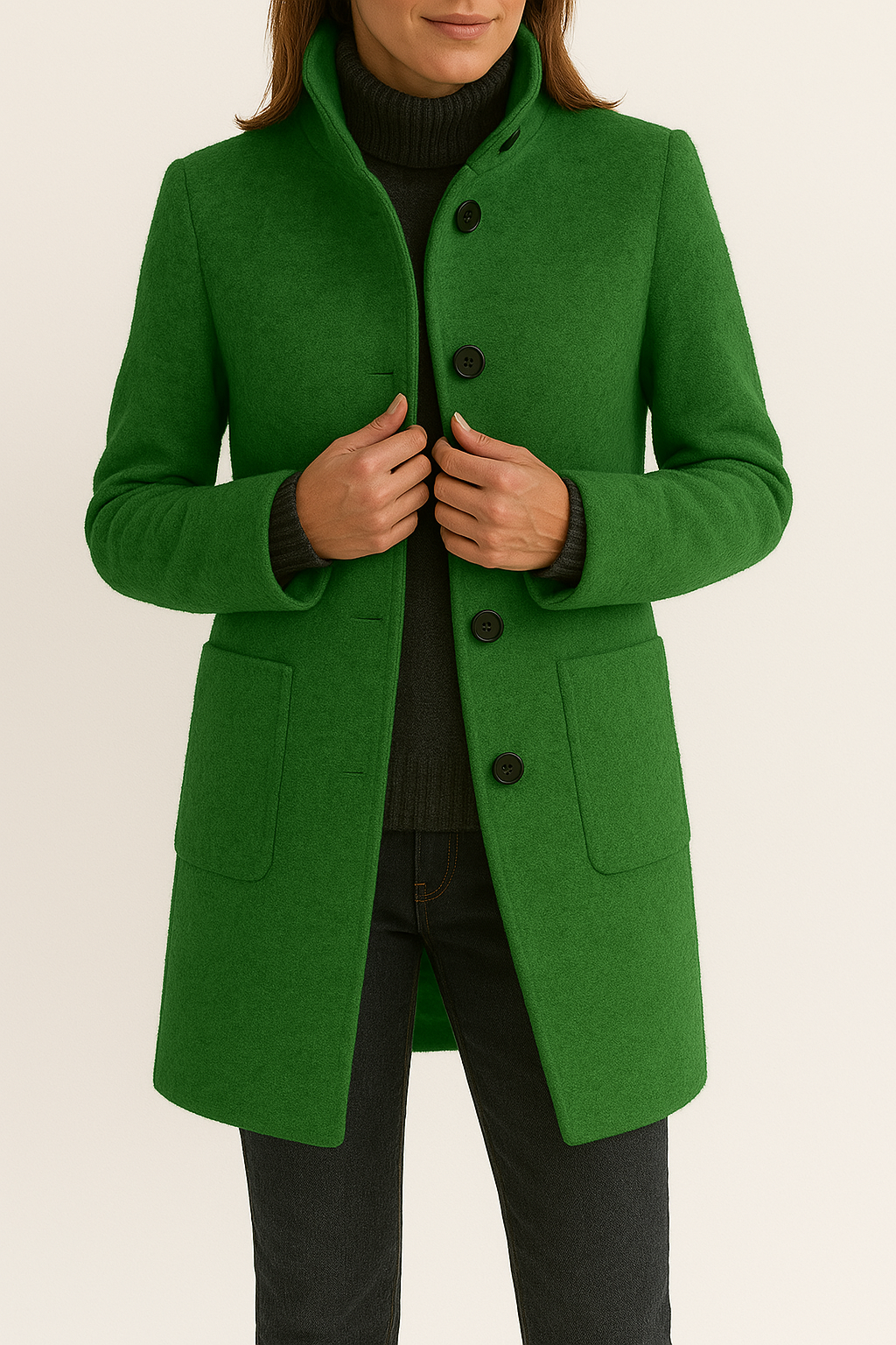 Elegante Damen Woll Jacke für Business in Grün