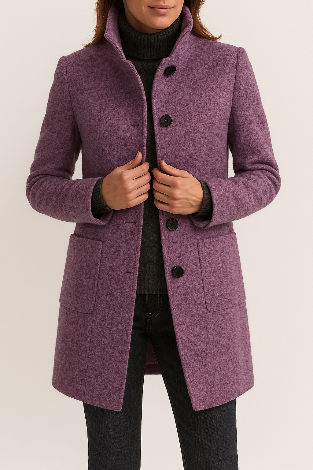 Elegante Damen Woll Jacke für Business in Lila