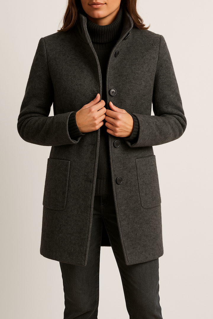 Elegante Damen Woll Jacke für Business in Schwarz