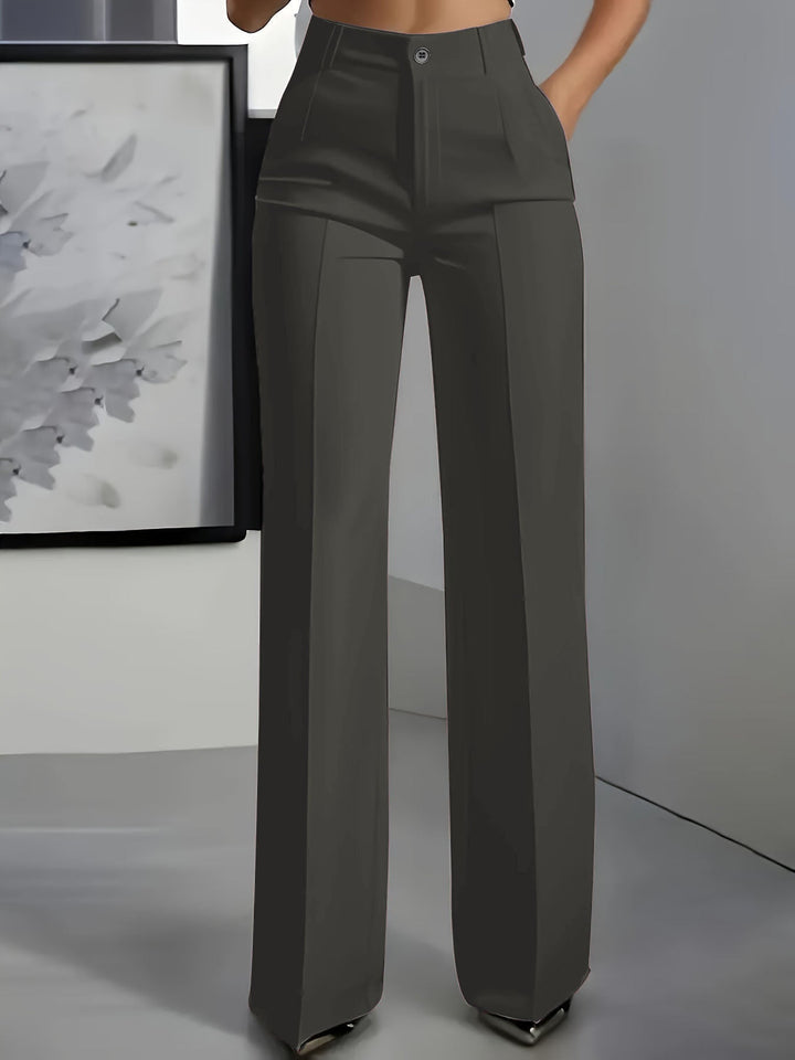 Elegante Damenhose mit hoher Taille für Business in Dunkelgrau