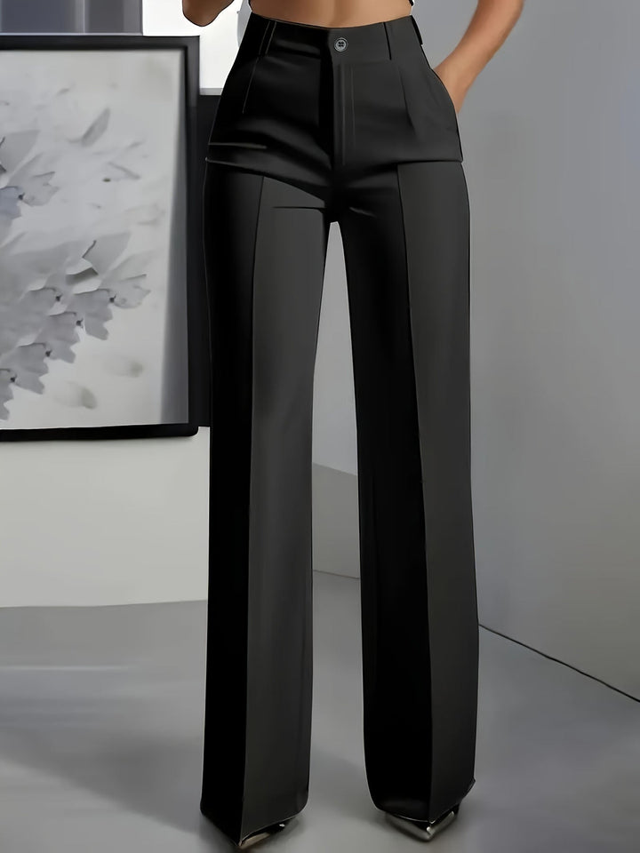 Elegante Damenhose mit hoher Taille für Business in Schwarz